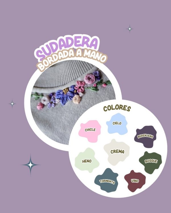 Sudadera bordada a mano (personalizable) - Imagen 6