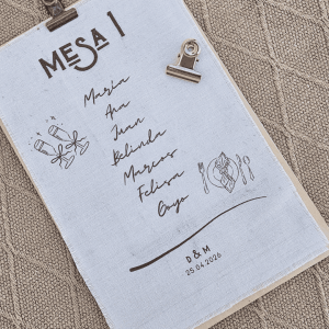 Seating plan en tela