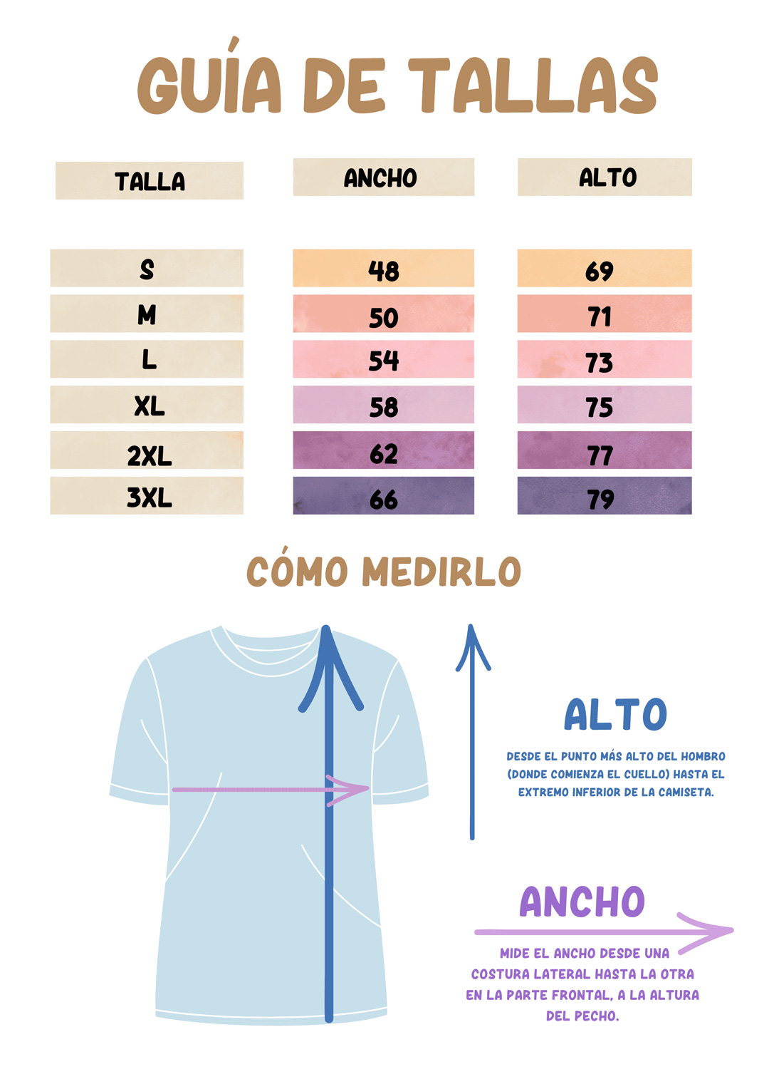 Guía de tallas Olandia